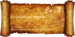 Csintalan Manna névjegykártya
